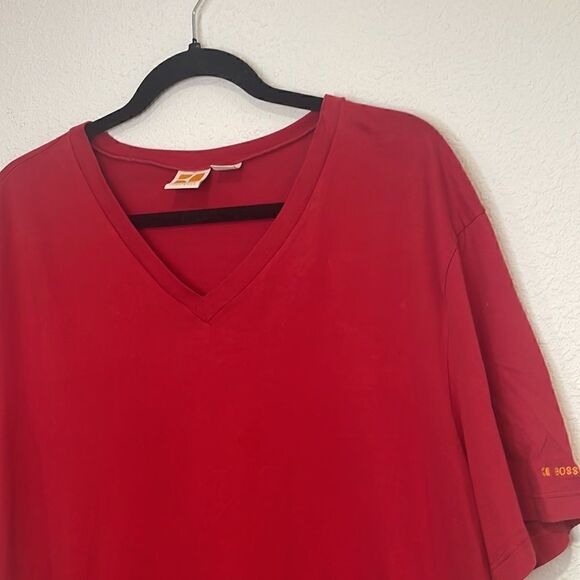 Hugo boss, boss orange, men’s | red V-neck t-shirt | Size XL. - Picture 3 of 9